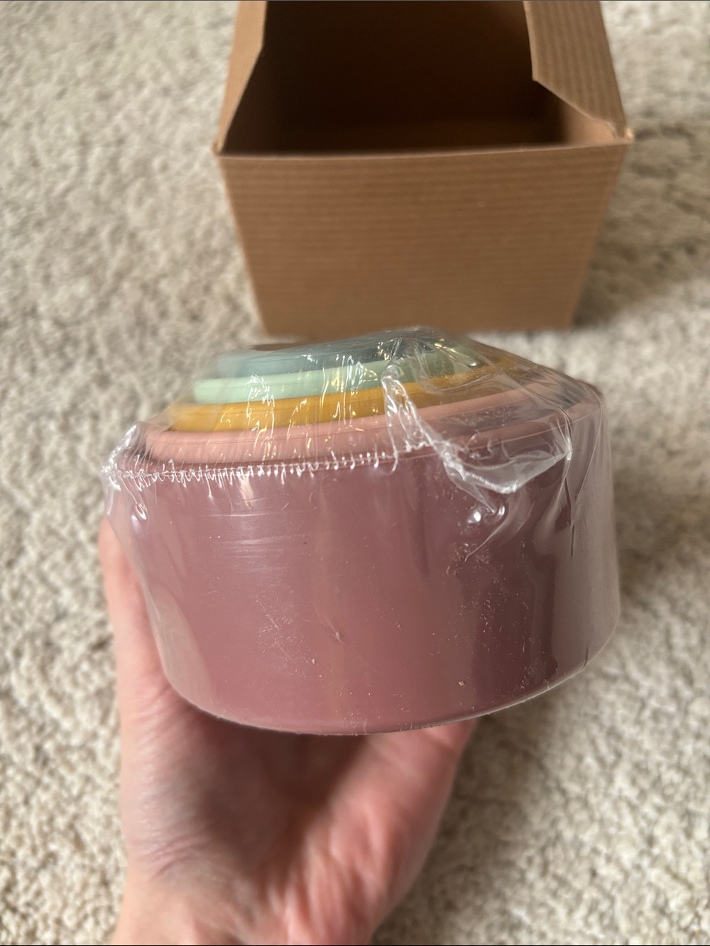 Multicolor Stackable Silicone Bowls Toy New In Box - Picture 3 of 5
